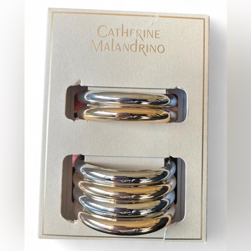 Silver Gold Chunky Bangles 16$